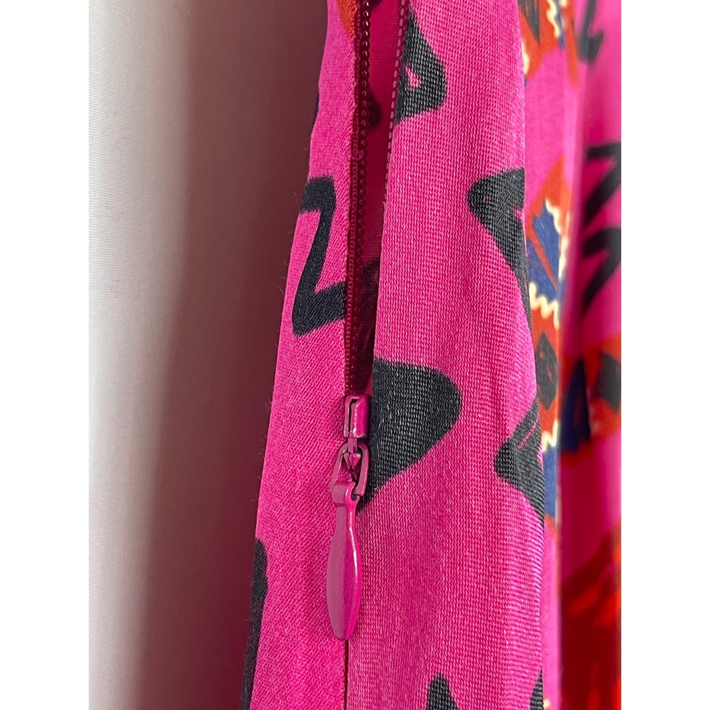 Farm Rio Snake Apple Print Midi Skirt L Pink Boho Eclectic Maximalist Tropical - Picture 6 of 13